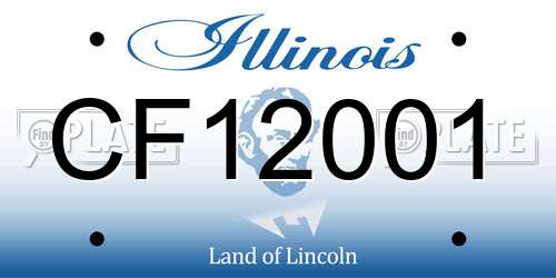 CF12001 Illinois License Plate