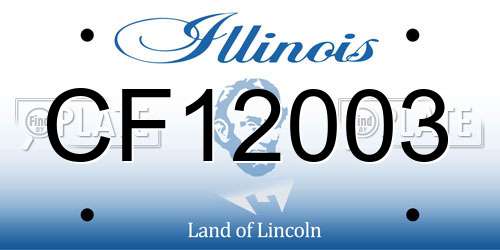 CF12003 Illinois License Plate