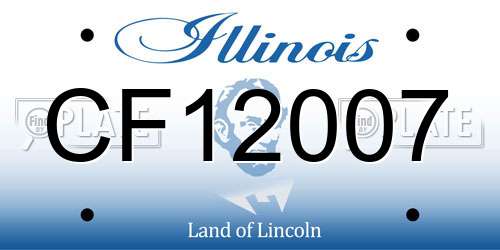CF12007 Illinois License Plate