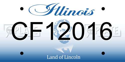 CF12016 Illinois License Plate