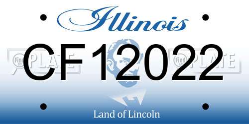 CF12022 Illinois License Plate