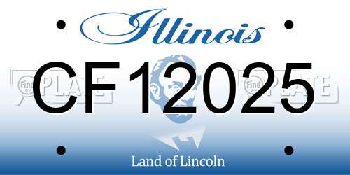 CF12025 Illinois License Plate