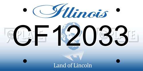 CF12033 Illinois License Plate