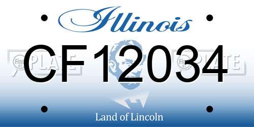 CF12034 Illinois License Plate