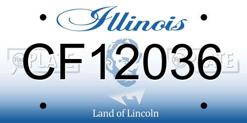 CF12036 Illinois License Plate