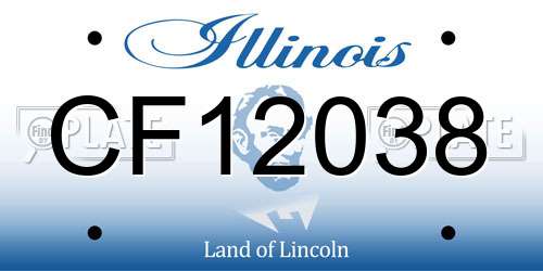 CF12038 Illinois License Plate