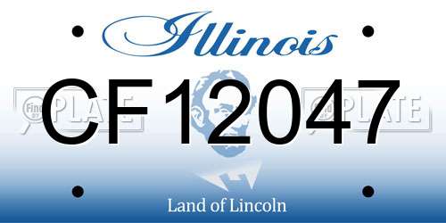 CF12047 Illinois License Plate