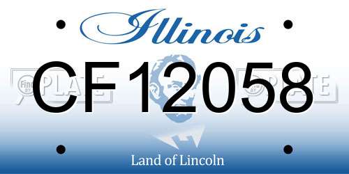 CF12058 Illinois License Plate