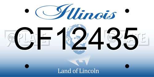 CF12435 Illinois License Plate