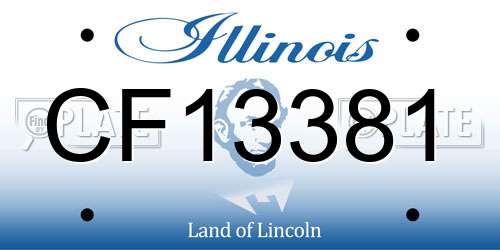 CF13381 Illinois License Plate