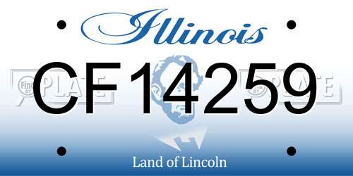CF14259 Illinois License Plate