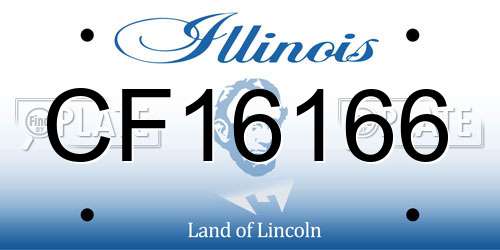 CF16166 Illinois License Plate
