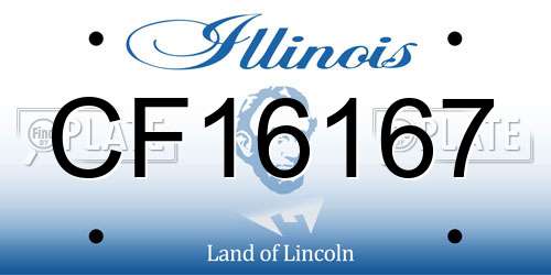 CF16167 Illinois License Plate
