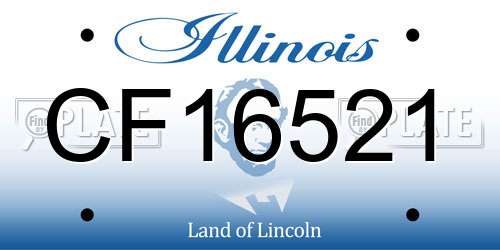 CF16521 Illinois License Plate