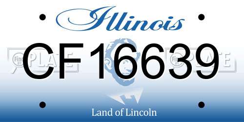 CF16639 Illinois License Plate