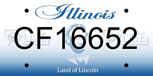 CF16652 Illinois License Plate