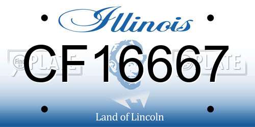 CF16667 Illinois License Plate