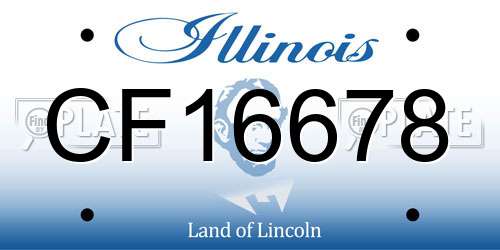 CF16678 Illinois License Plate
