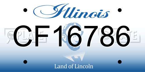 CF16786 Illinois License Plate