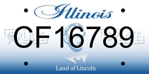 CF16789 Illinois License Plate