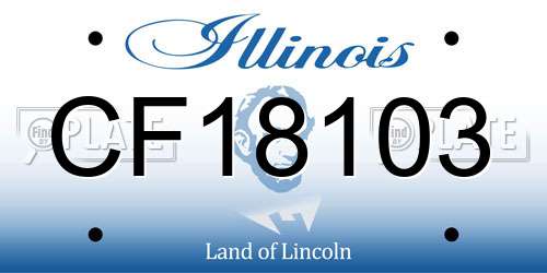 CF18103 Illinois License Plate