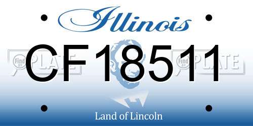 CF18511 Illinois License Plate