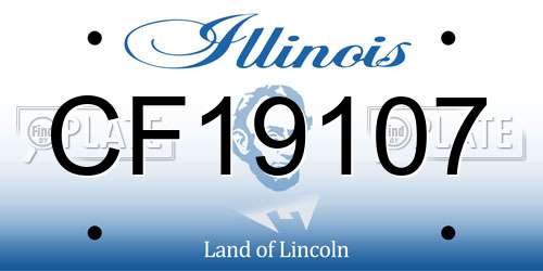 CF19107 Illinois License Plate