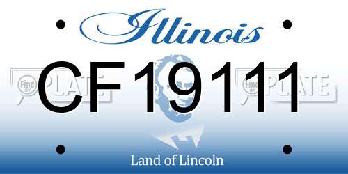 CF19111 Illinois License Plate