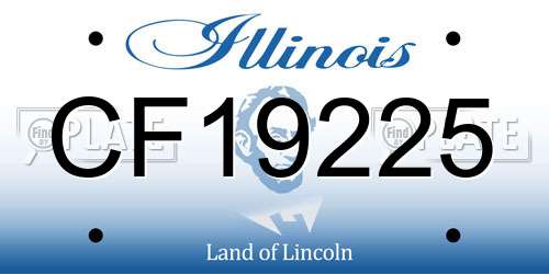 CF19225 Illinois License Plate