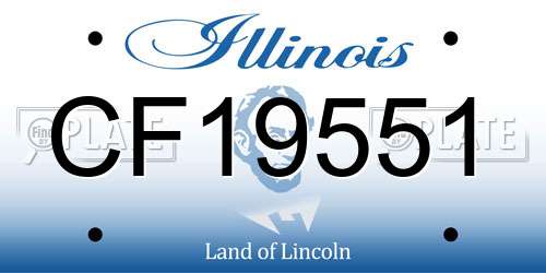 CF19551 Illinois License Plate