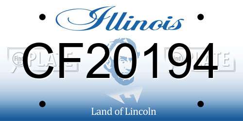 CF20194 Illinois License Plate