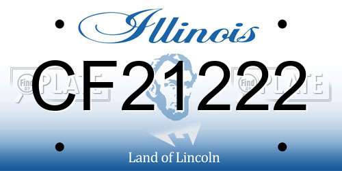 CF21222 Illinois License Plate