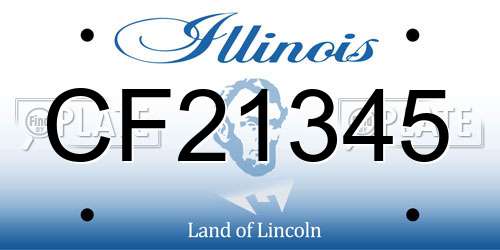 CF21345 Illinois License Plate