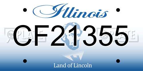 CF21355 Illinois License Plate