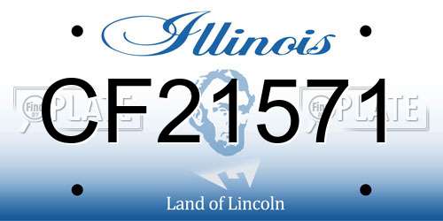 CF21571 Illinois License Plate