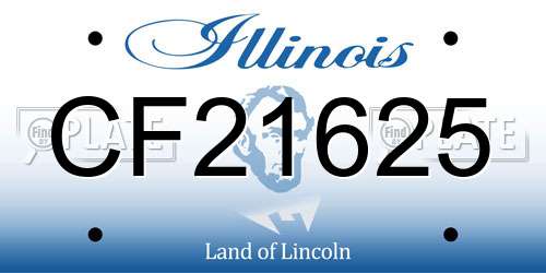 CF21625 Illinois License Plate