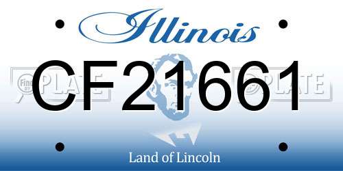 CF21661 Illinois License Plate
