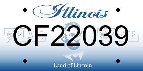 CF22039 Illinois License Plate