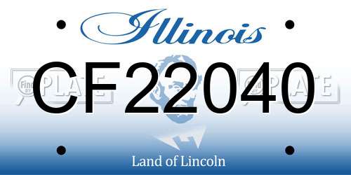 CF22040 Illinois License Plate