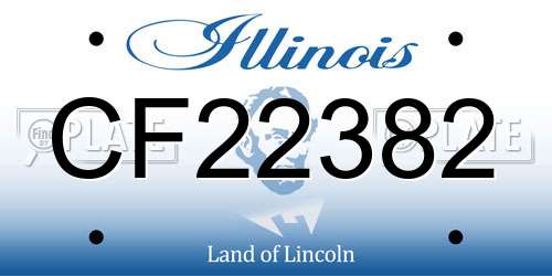 CF22382 Illinois License Plate