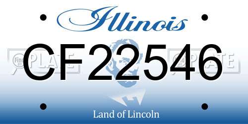 CF22546 Illinois License Plate