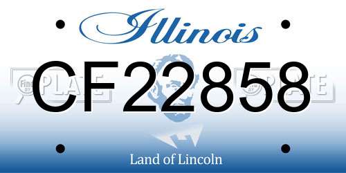 CF22858 Illinois License Plate