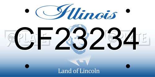 CF23234 Illinois License Plate