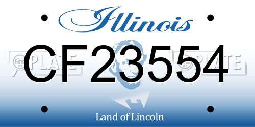 CF23554 Illinois License Plate