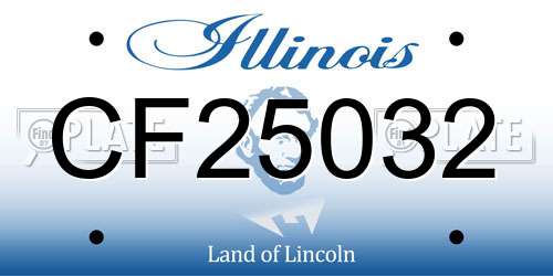 CF25032 Illinois License Plate