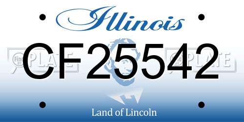 CF25542 Illinois License Plate