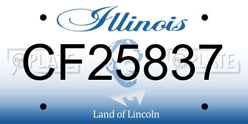 CF25837 Illinois License Plate