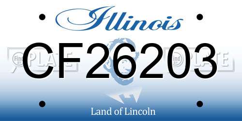 CF26203 Illinois License Plate