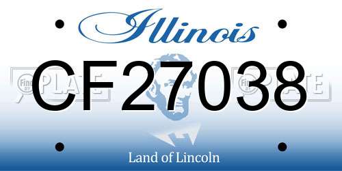 CF27038 Illinois License Plate