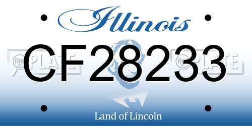CF28233 Illinois License Plate